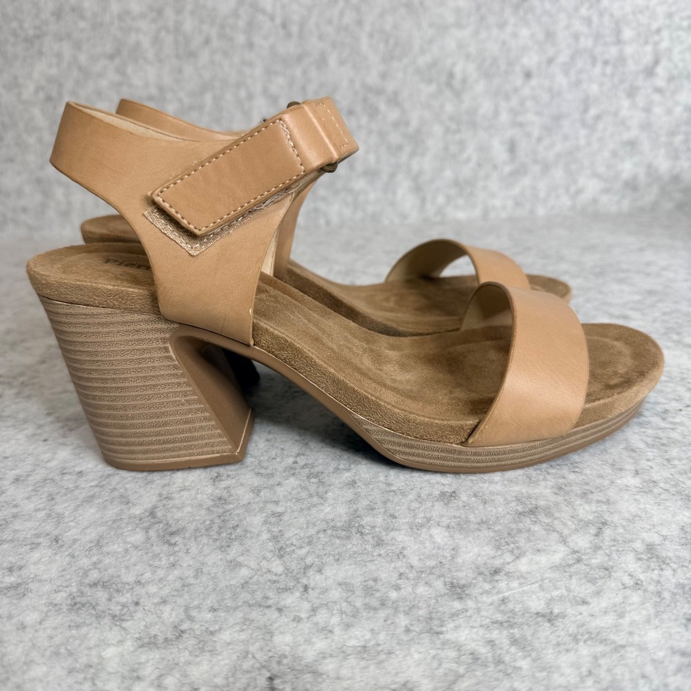 Pierre Dumas Morgen-9 Sandals Womens 10 Taupe Block Heel Ankle Strap NEW - Picture 2 of 9